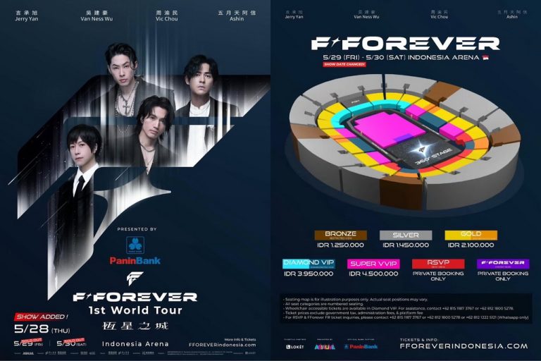 Suasana kemeriahan pengumuman tiket sold out konser F4 di media sosial promotor resmi.