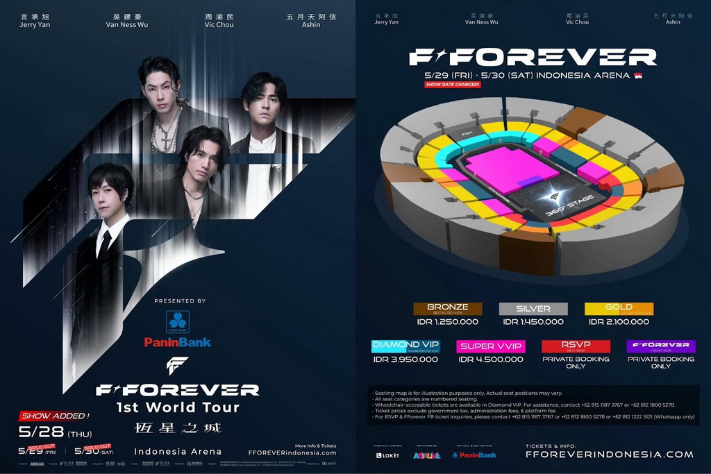 Suasana kemeriahan pengumuman tiket sold out konser F4 di media sosial promotor resmi.