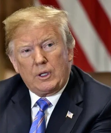 Potret Presiden AS Donald Trump saat memberikan keterangan pers mengenai situasi di Timur Tengah.
