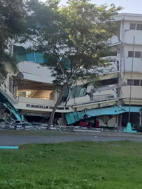 Kerusakan gempa Mindanao Filipina gedung runtuh pusat perbelanjaan hancur gempa terkuat 2026.