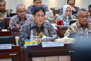Menteri Keuangan memaparkan dokumen KEM PPKF 2027 dalam Rapat Kerja bersama Komisi XI DPR RI di Jakarta.
