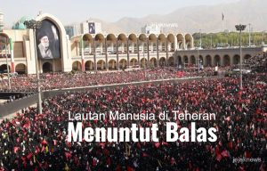 Ratusan ribu warga Iran memadati jalanan Teheran dalam prosesi pemakaman Ayatollah Ali Khamenei.